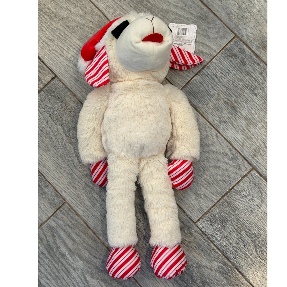Multipet Lamb Chop Plush Dog Toy 24" Christmas Santa Hat NWT Stuffed Animal